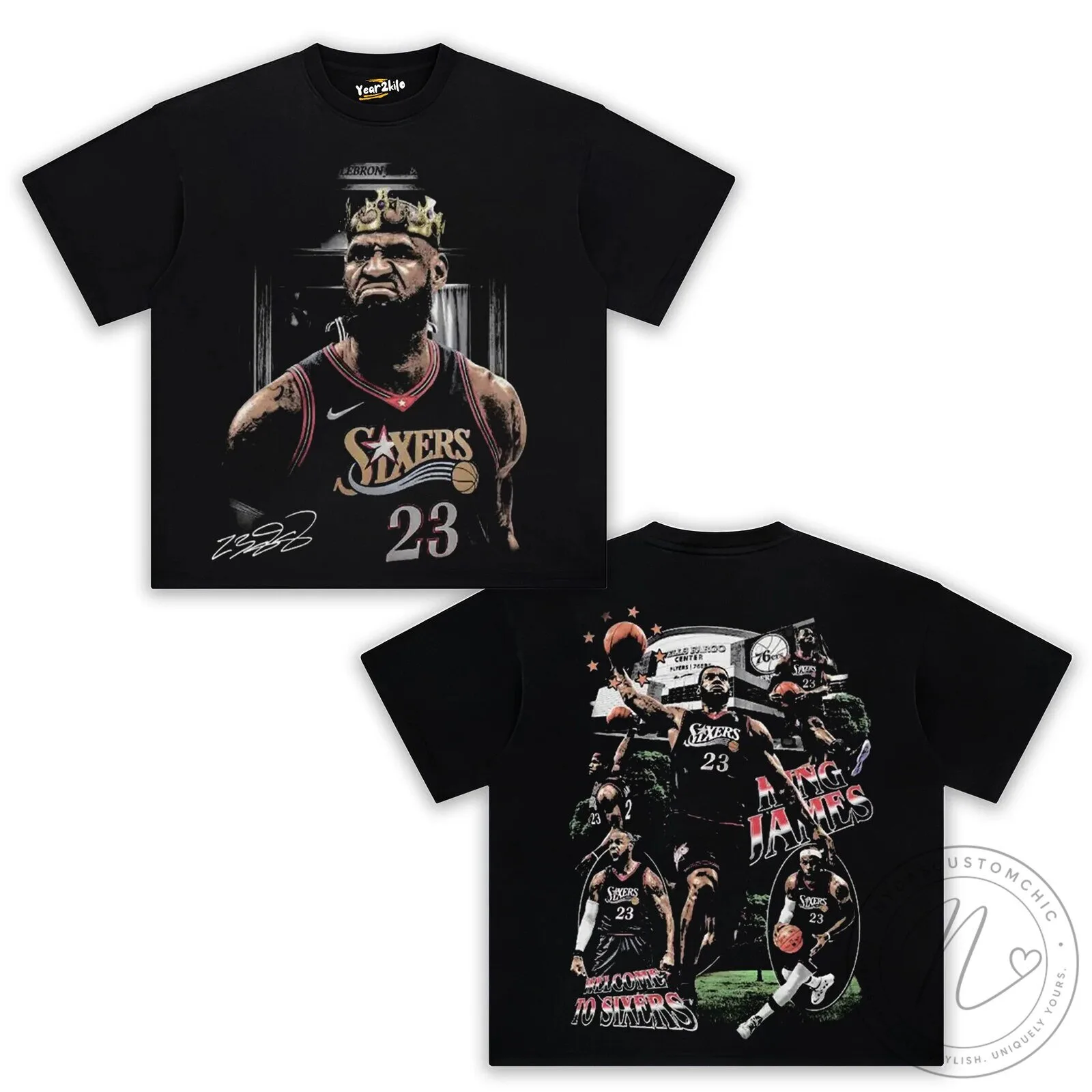 LeBron James Philadelphia Sixers Basketball Fan T-Shirt 2 LeBron James Philadelphia Sixers Basketball Fan T-Shirt