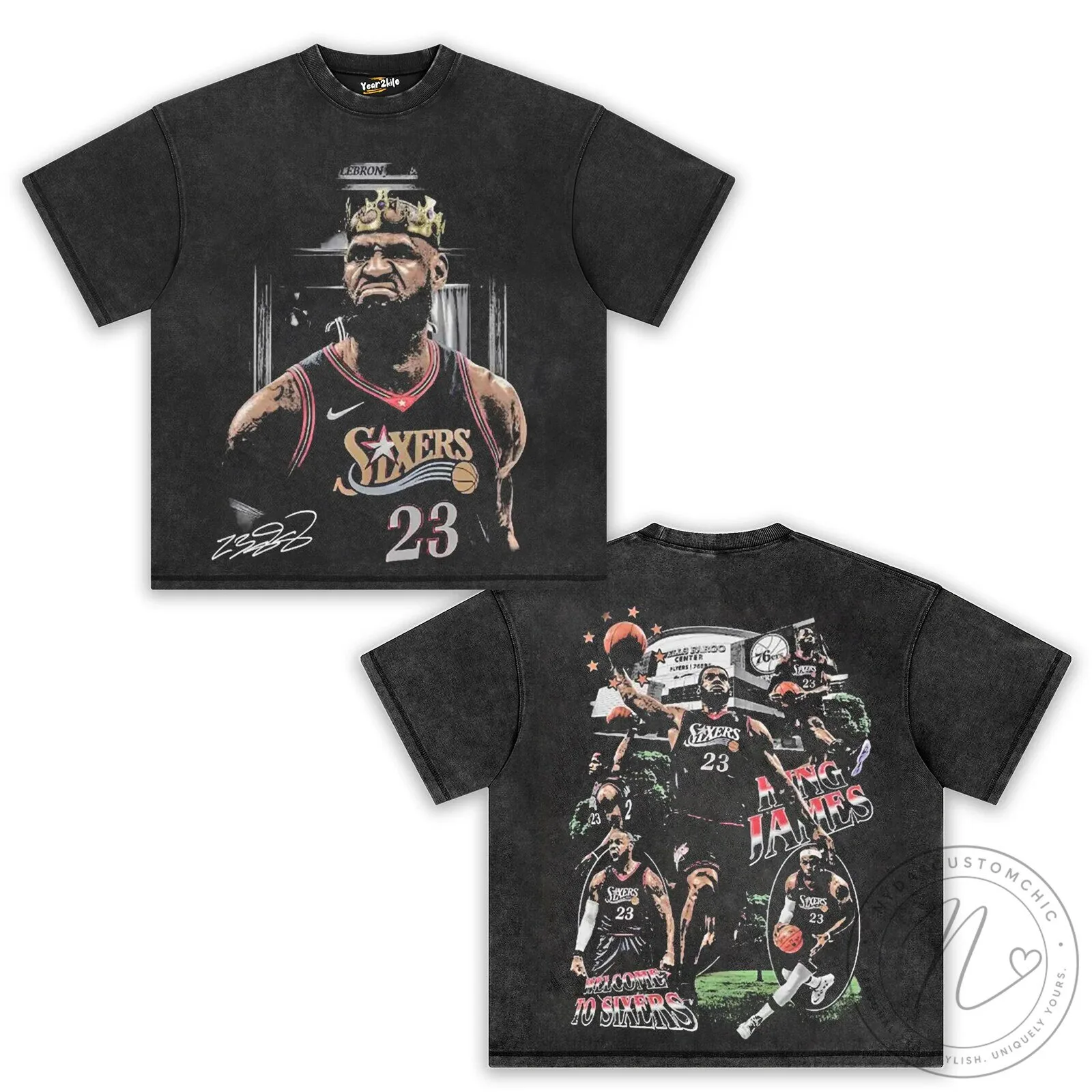 LeBron James Philadelphia Sixers Basketball Fan T-Shirt 8 LeBron James Philadelphia Sixers Basketball Fan T-Shirt