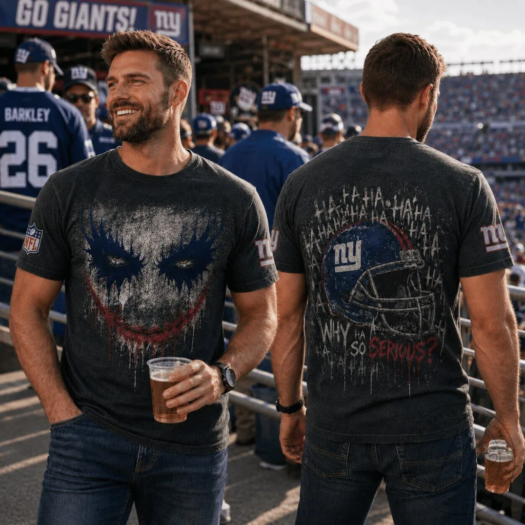 New York Giants Football Joker Face Graphic T-Shirt New York Giants Football Joker Face Graphic T-Shirt