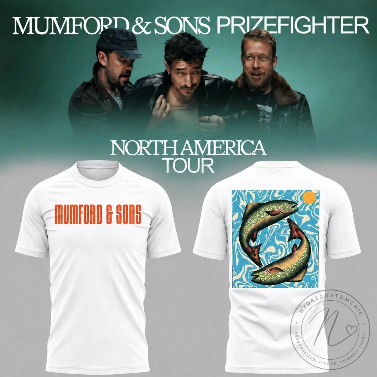 Mumford and Sons Prizefighter North America Tour 2026 Band T-Shirt