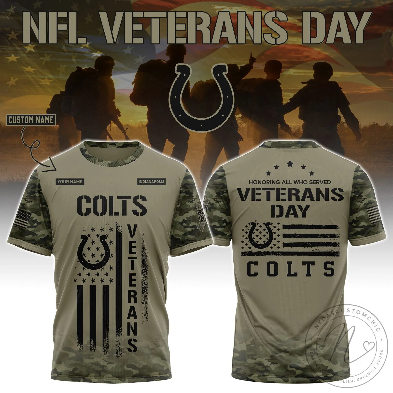 Indianapolis x Veterans Day Custom Name Camo Tee 5 Indianapolis x Veterans Day Custom Name Camo Tee