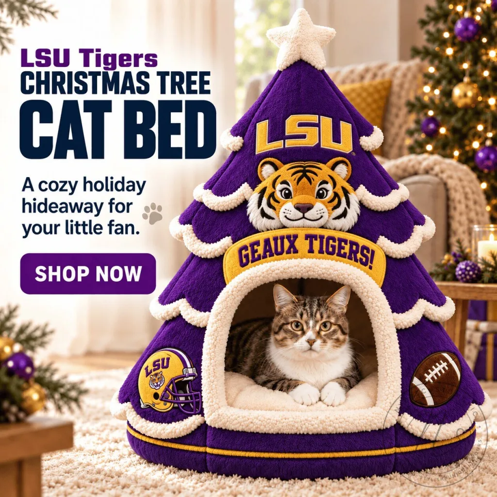 Louisiana State University Tigers Christmas Tree Cat Bed Louisiana State University Tigers Christmas Tree Cat Bed