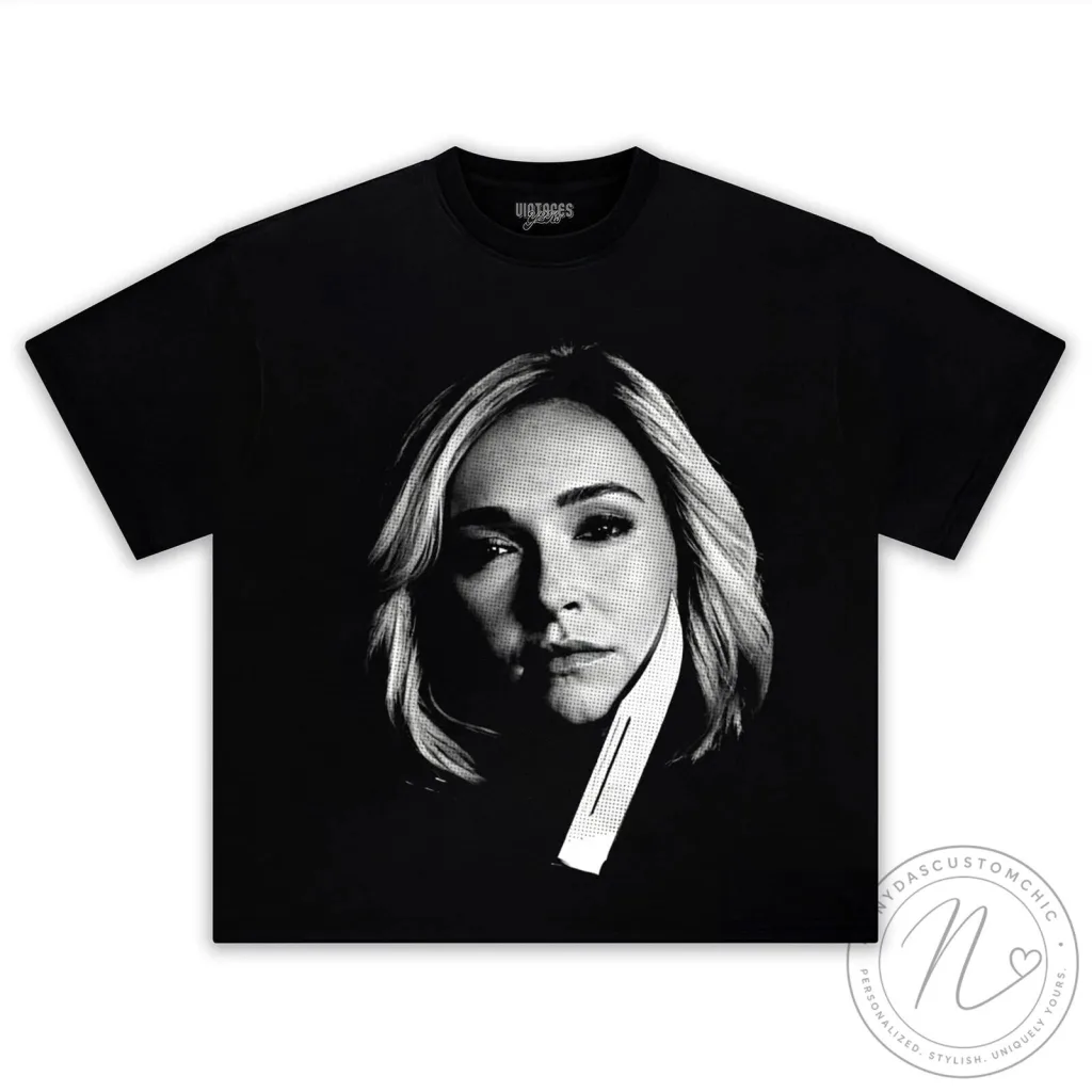 Hayden Panettiere Black and White Portrait Graphic T-Shirt 14 Hayden Panettiere Black and White Portrait Graphic T-Shirt
