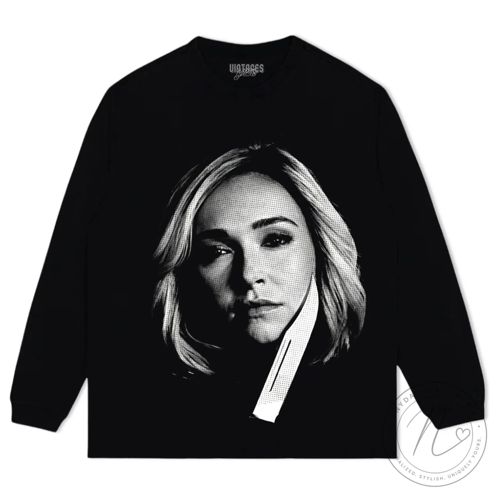 Hayden Panettiere Black and White Portrait Graphic T-Shirt 15 Hayden Panettiere Black and White Portrait Graphic T-Shirt
