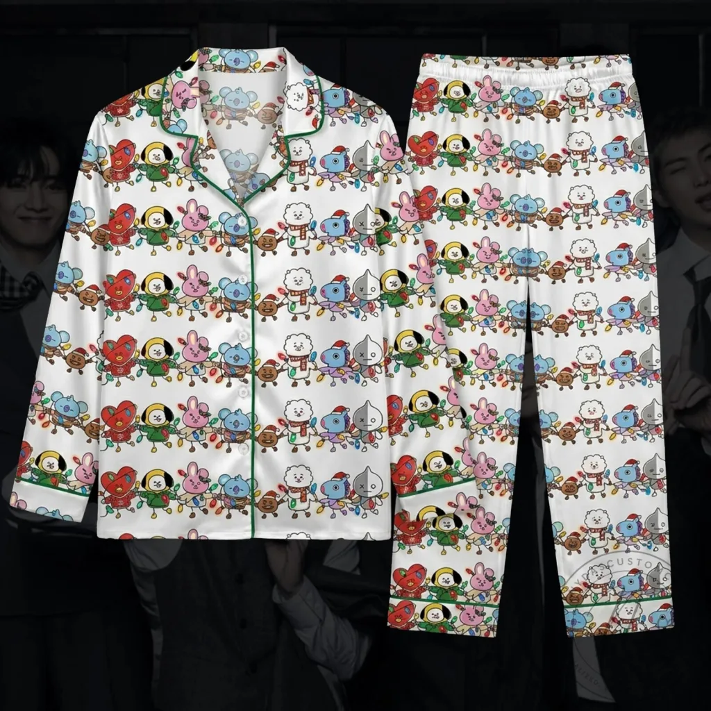 BT21 Christmas Fairy Lights Cute Stick Style Pajama Set BT21 Christmas Fairy Lights Cute Stick Style Pajama Set