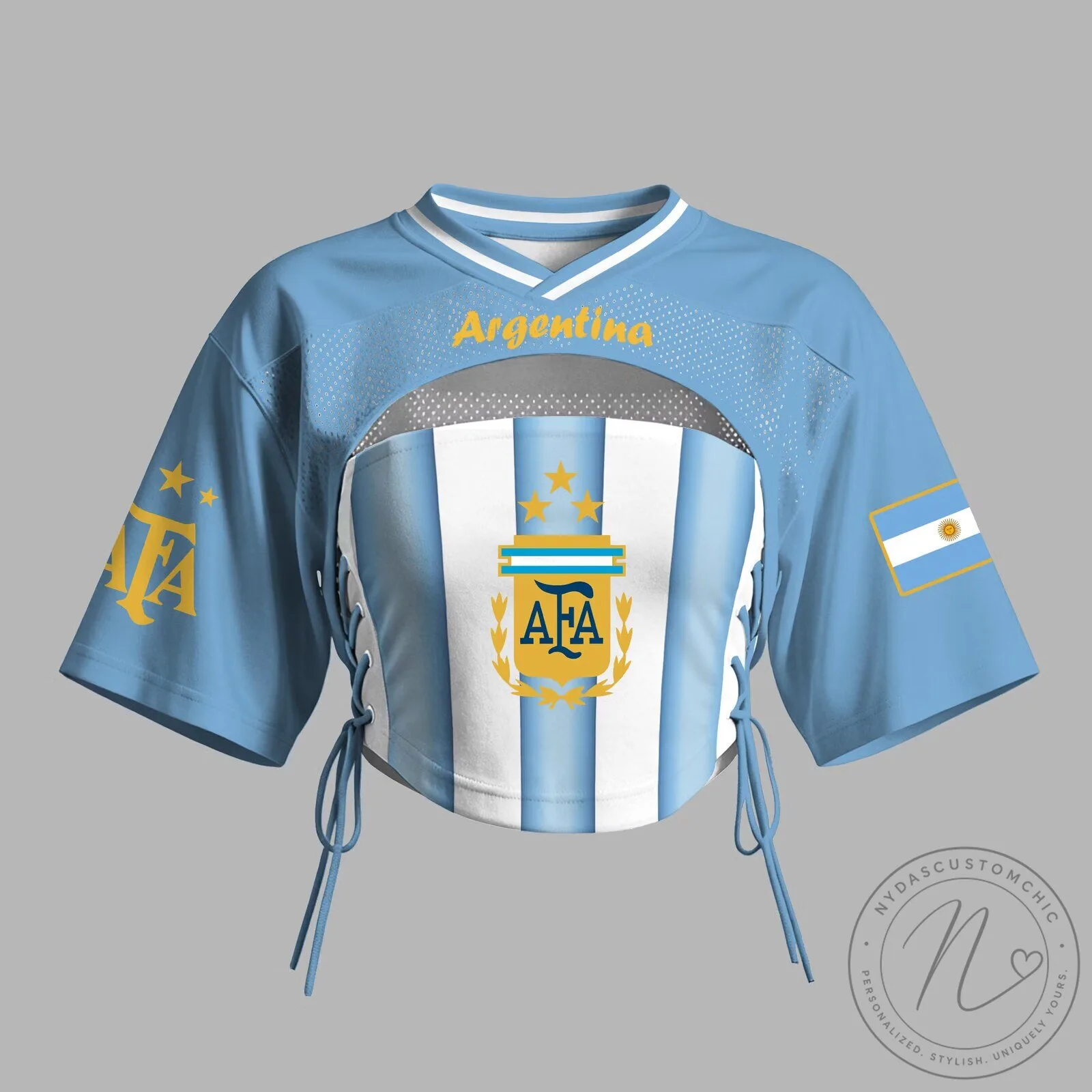 Argentina National Football Team Women's Crop Top and Bandeau Set