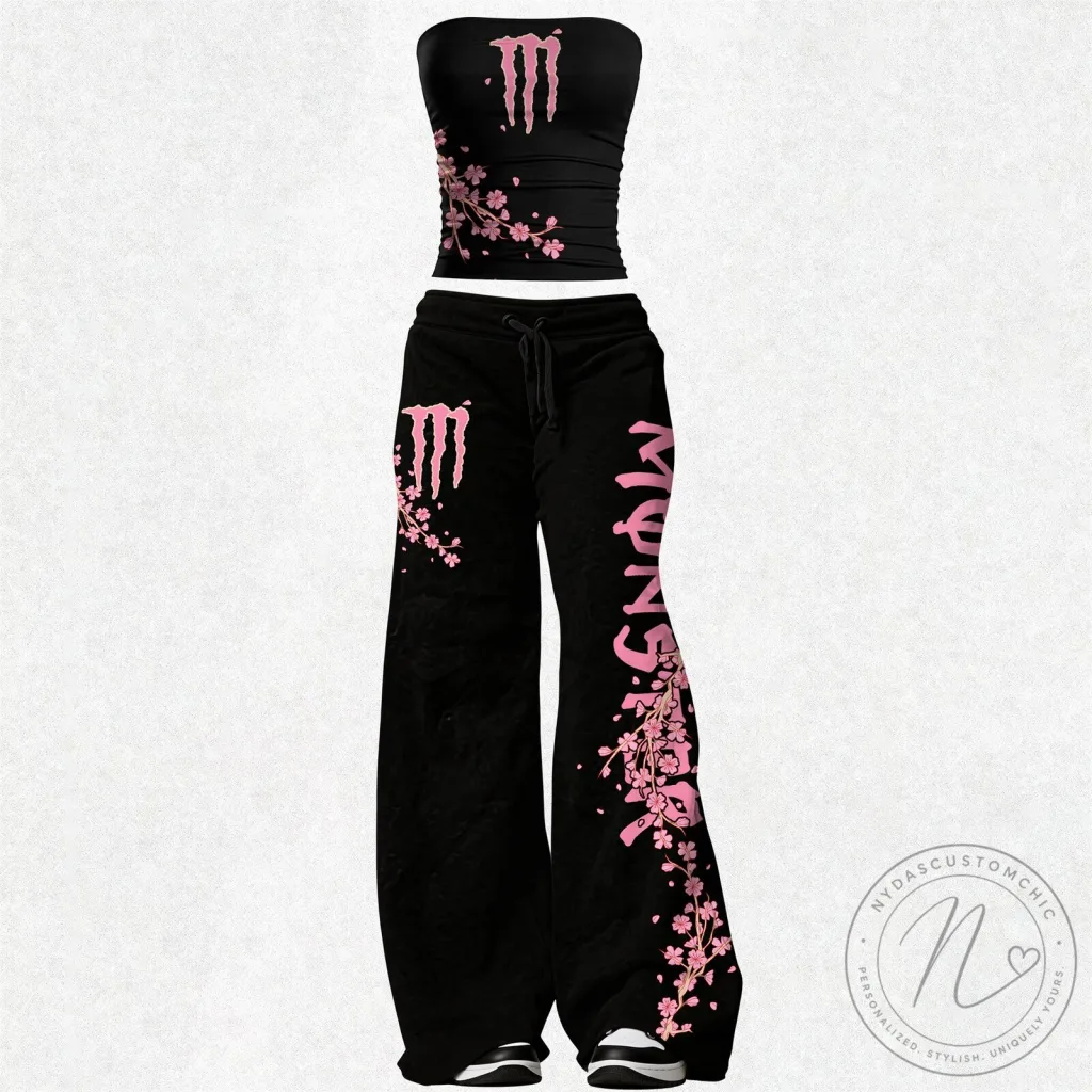 Monster Energy Cherry Blossom Bandeau Top and Pants Set 12 Monster Energy Cherry Blossom Bandeau Top and Pants Set