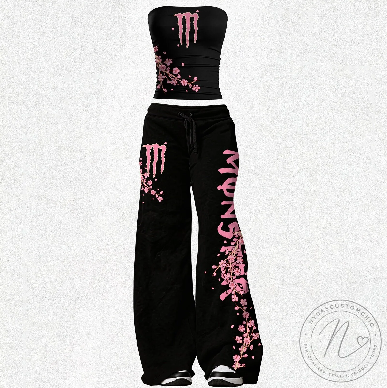 Monster Energy Cherry Blossom Bandeau Top and Pants Set