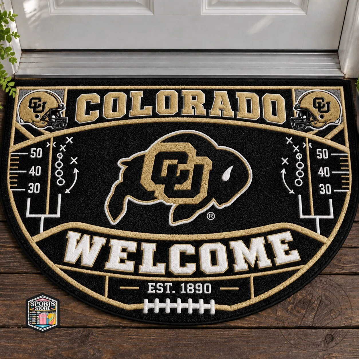 Colorado Buffaloes Football Team Welcome Est 1890 Doormat