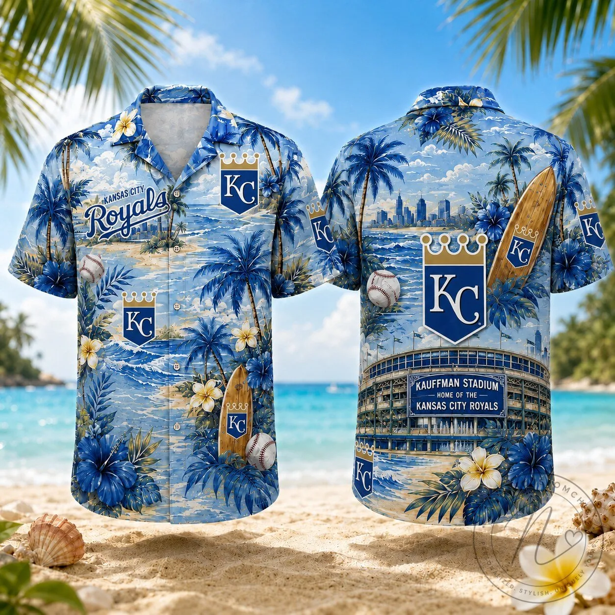 Hawaiian Shirt for Men and Women Featuring Kansas City Royals Baseball Design