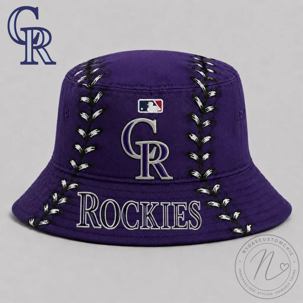 Footwear Collection by Cara Delevingne 1 Colorado Rockies Baseball Team Logo Purple Bucket Hat