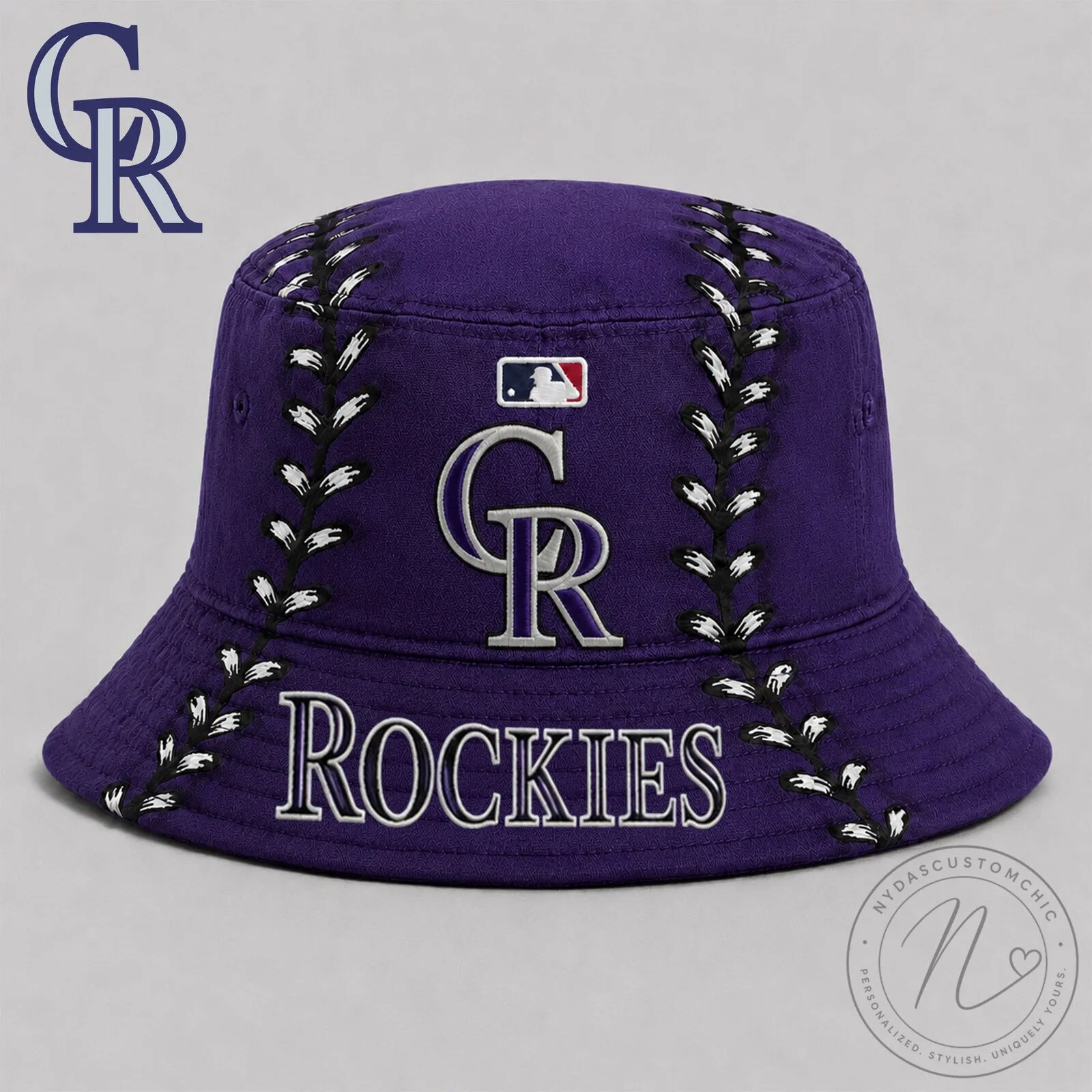 Colorado Rockies Baseball Team Logo Purple Bucket Hat