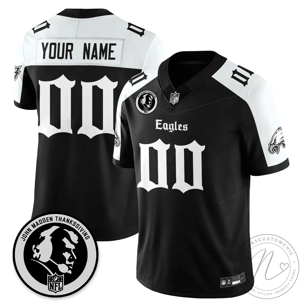 John Madden Philadelphia Eagles Gothic Football Jersey 2 John Madden Philadelphia Eagles Gothic Football Jersey