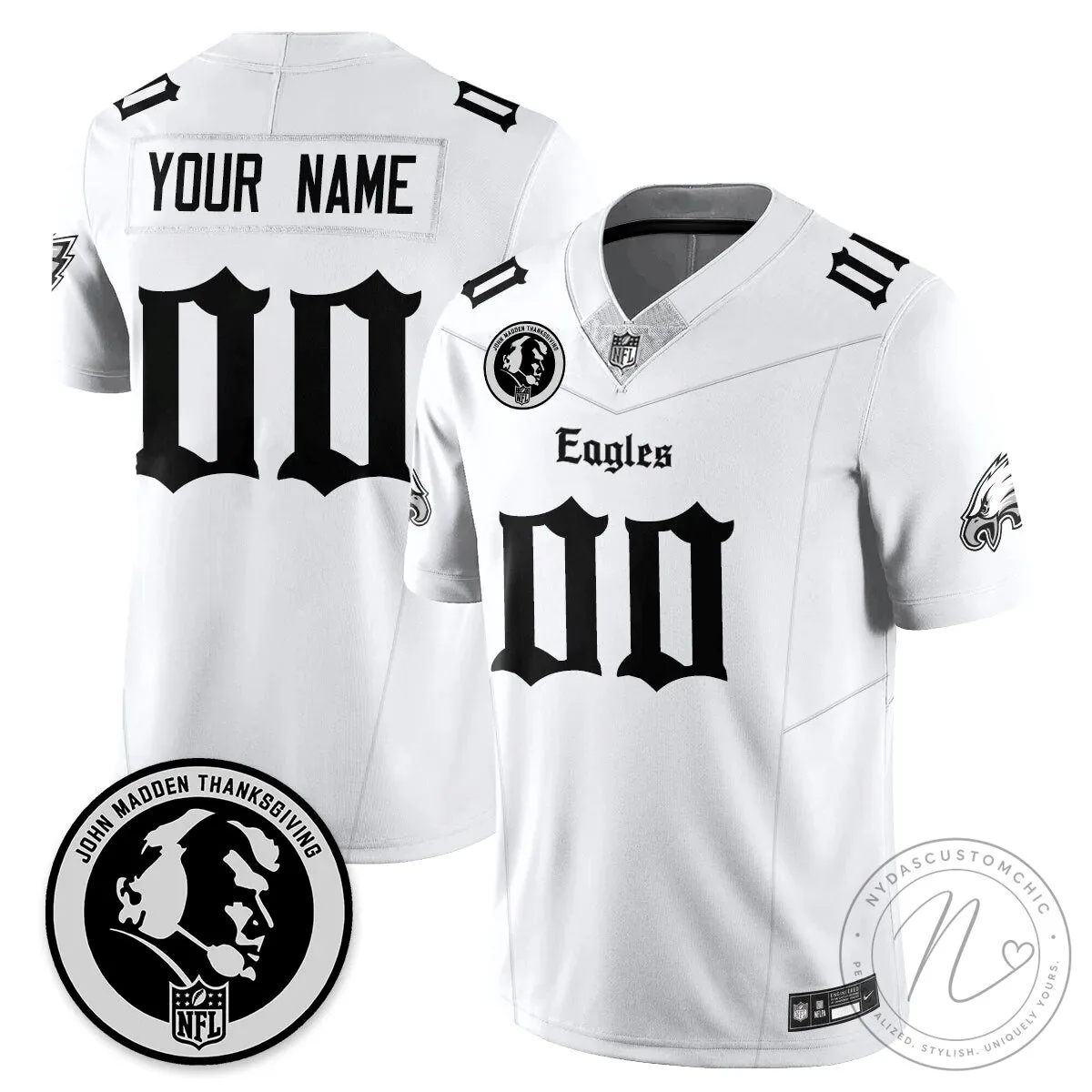 John Madden Philadelphia Eagles Gothic Football Jersey 9 John Madden Philadelphia Eagles Gothic Football Jersey
