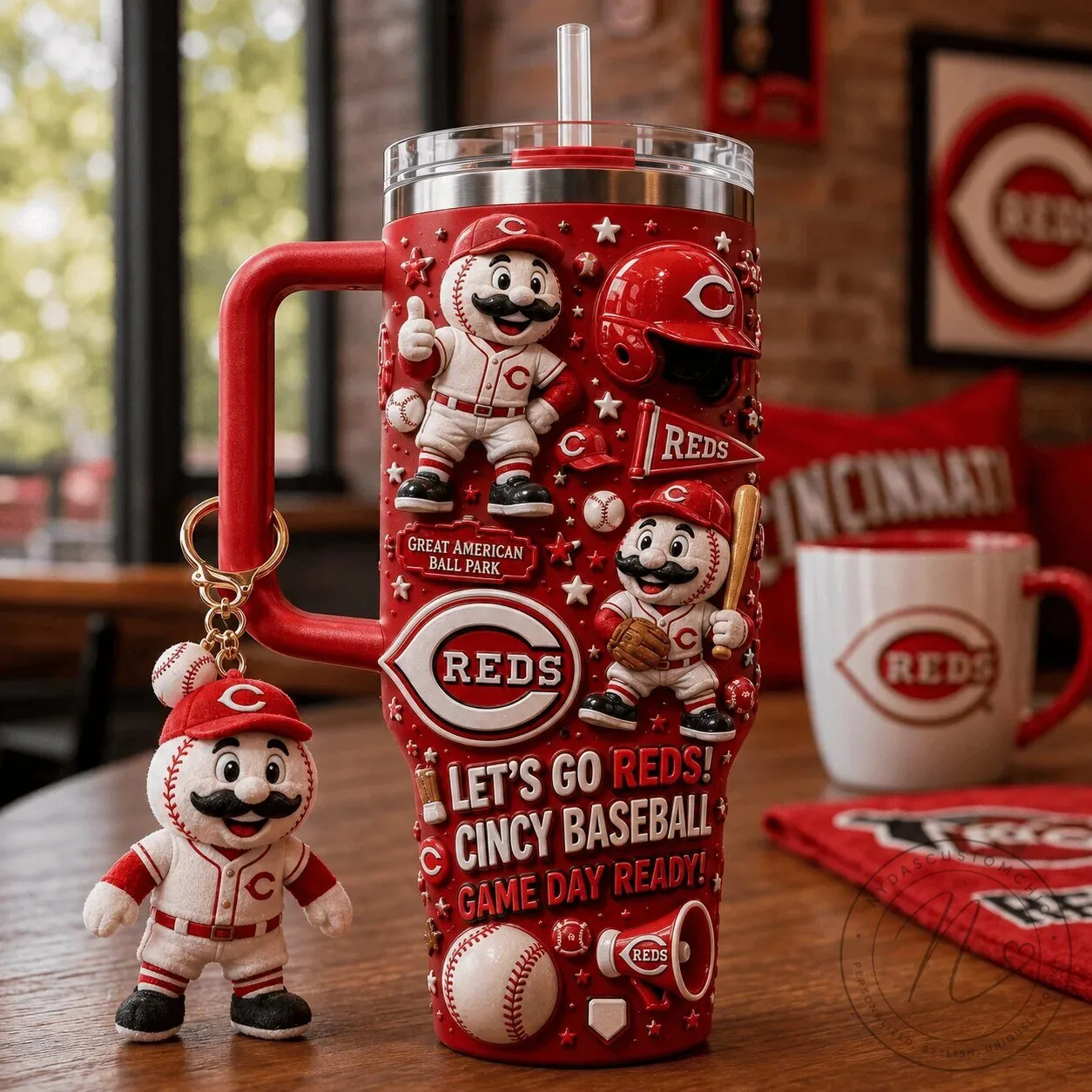 Cincinnati Reds Baseball Team Game Day Ready 40oz Tumbler with Handle