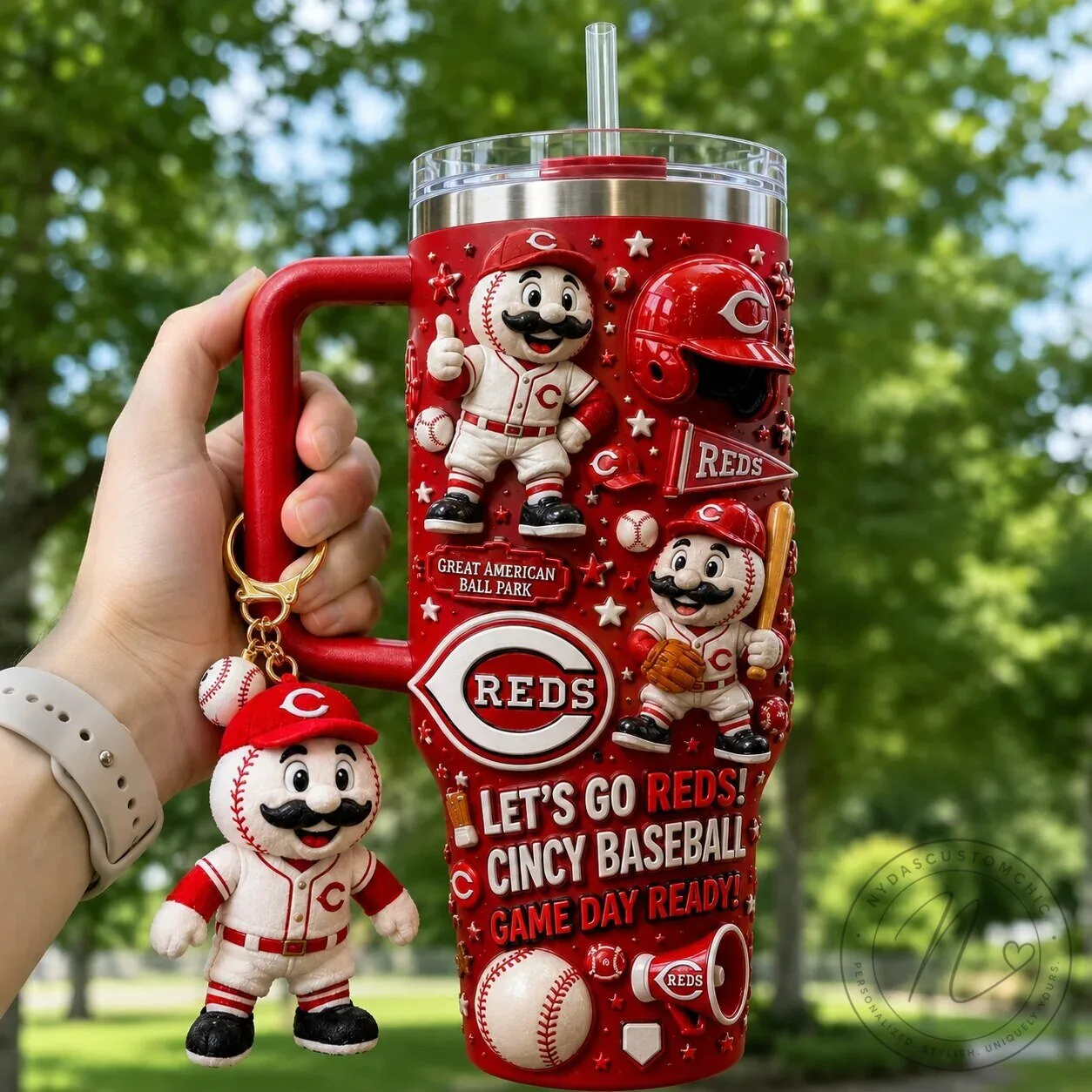 Cincinnati Reds Baseball Team Game Day Ready 40oz Tumbler with Handle 8 Cincinnati Reds Baseball Team Game Day Ready 40oz Tumbler with Handle