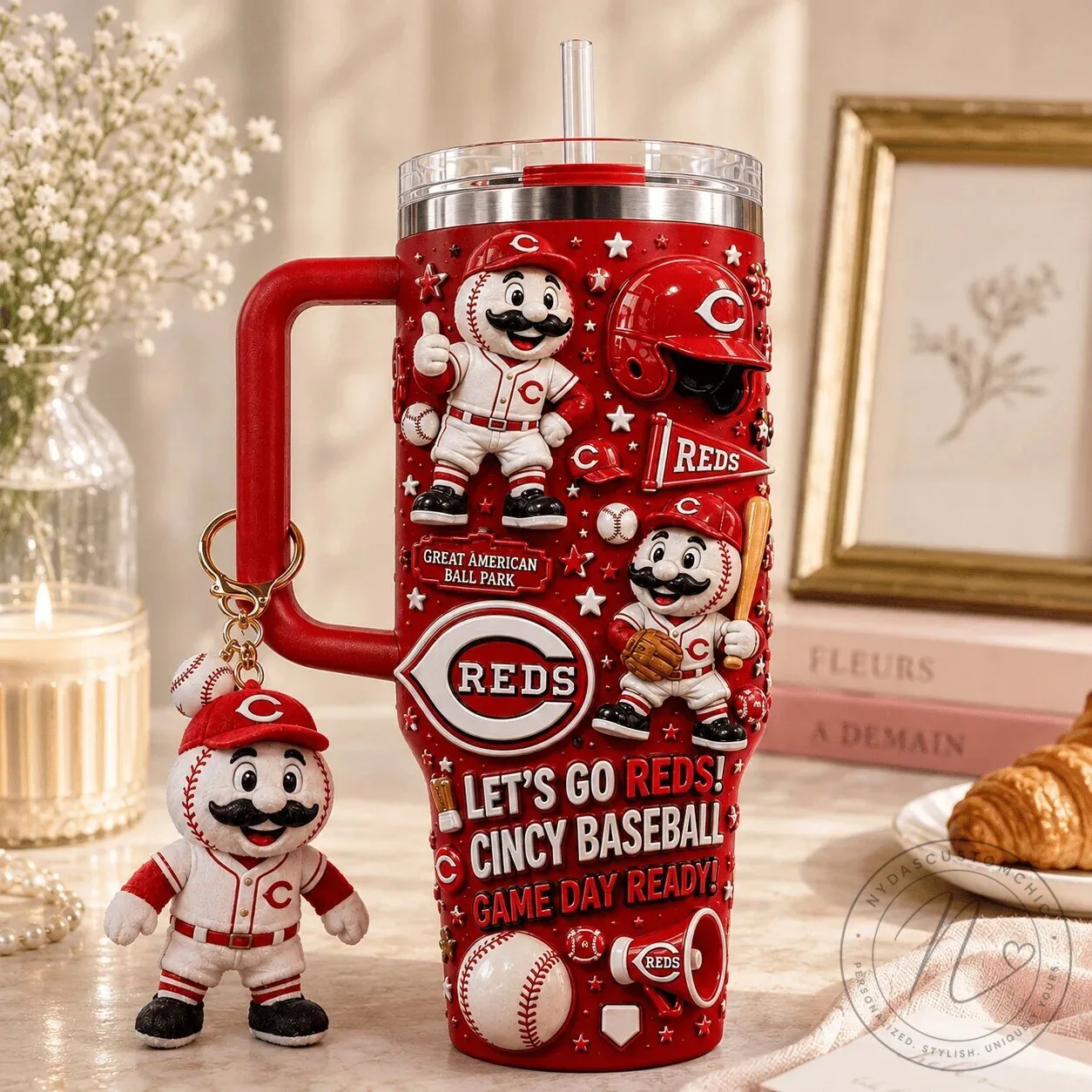 Cincinnati Reds Baseball Team Game Day Ready 40oz Tumbler with Handle 9 Cincinnati Reds Baseball Team Game Day Ready 40oz Tumbler with Handle