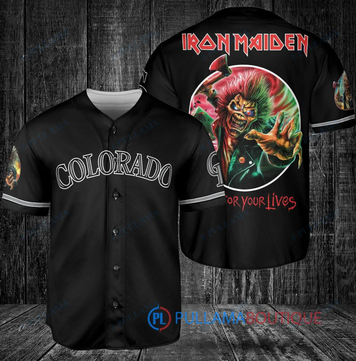 Colorado Rockies Baseball Iron Maiden Run for Your Lives World Tour Baseball Jersey