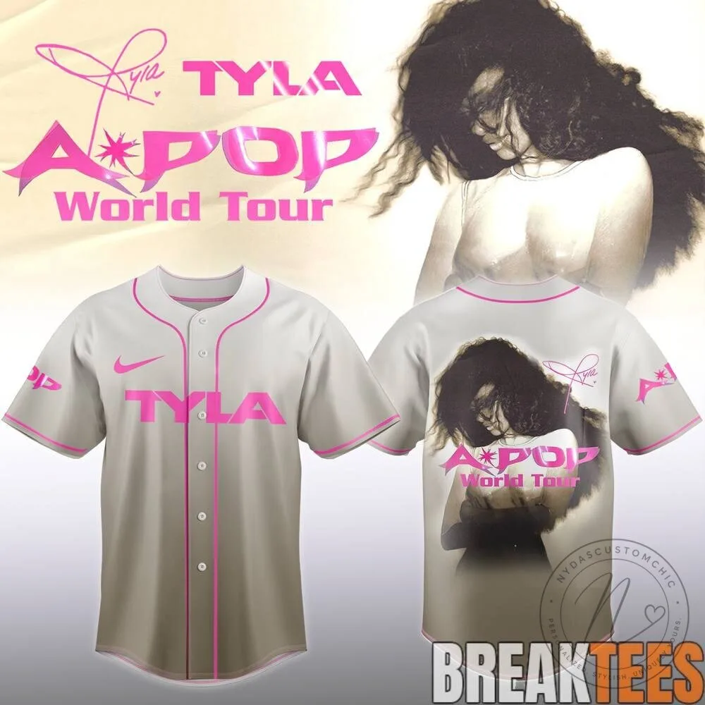 Tyla APOP World Tour Limited Edition Baseball Jersey 10 Tyla APOP World Tour Limited Edition Baseball Jersey