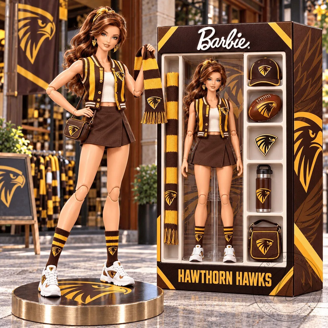 Hawthorn Hawks Barbie Doll Collectible Figure with Accessories
