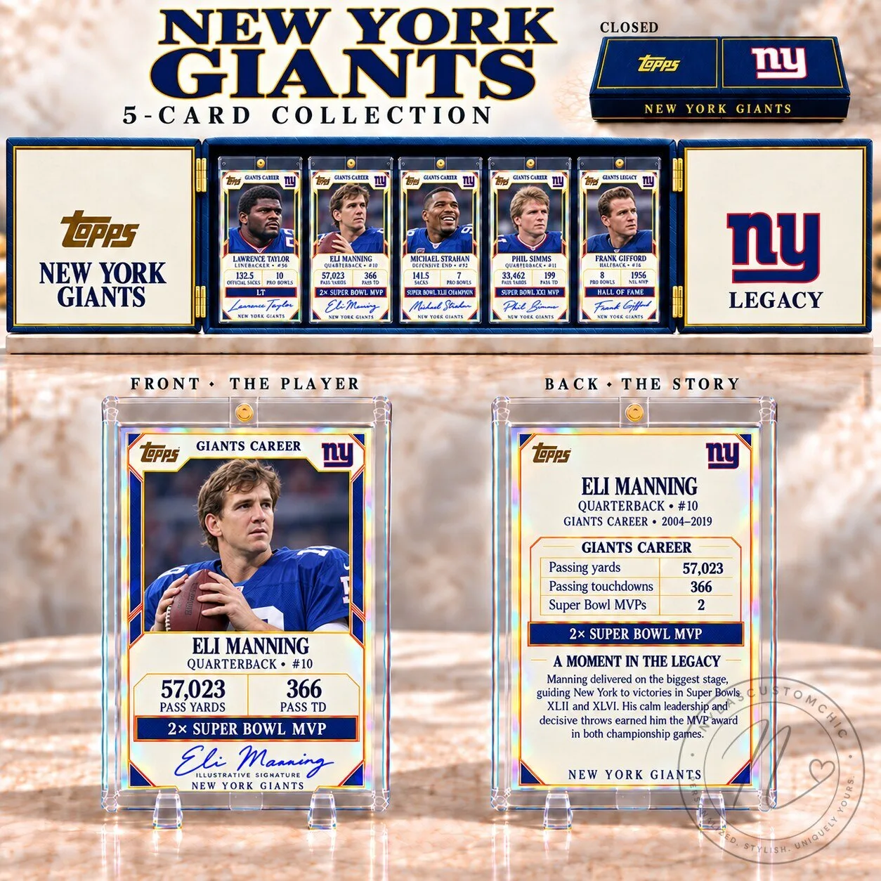New York Giants Eli Manning Topps Football Card Collection Set