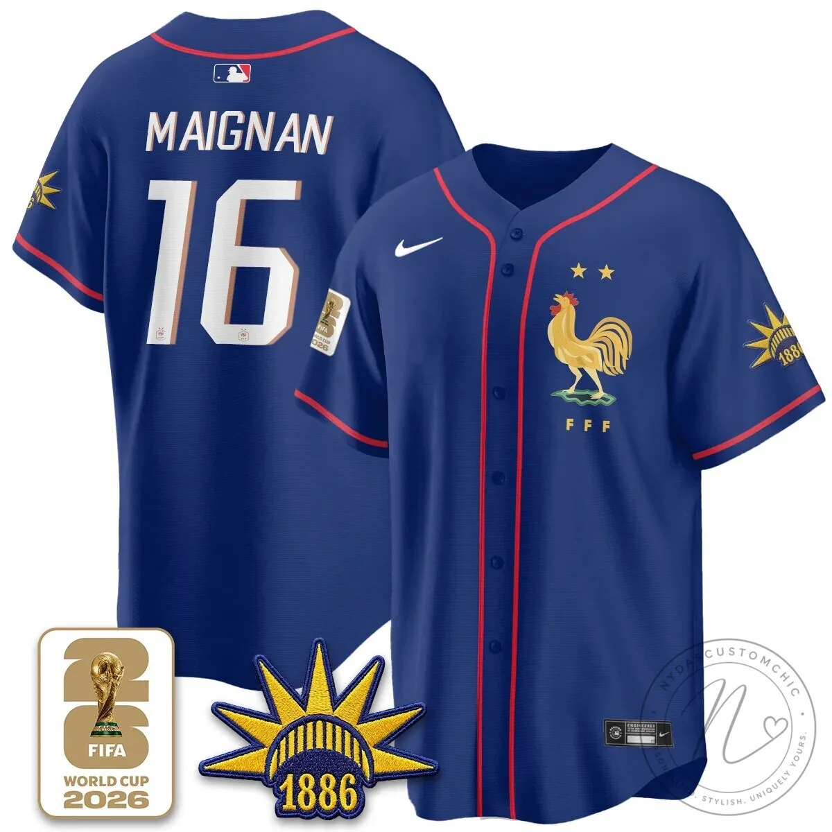 France Soccer Kylian Mbappe Number 10 Baseball Jersey FIFA World Cup 2022 15 France Soccer Kylian Mbappe Number 10 Baseball Jersey FIFA World Cup 2022