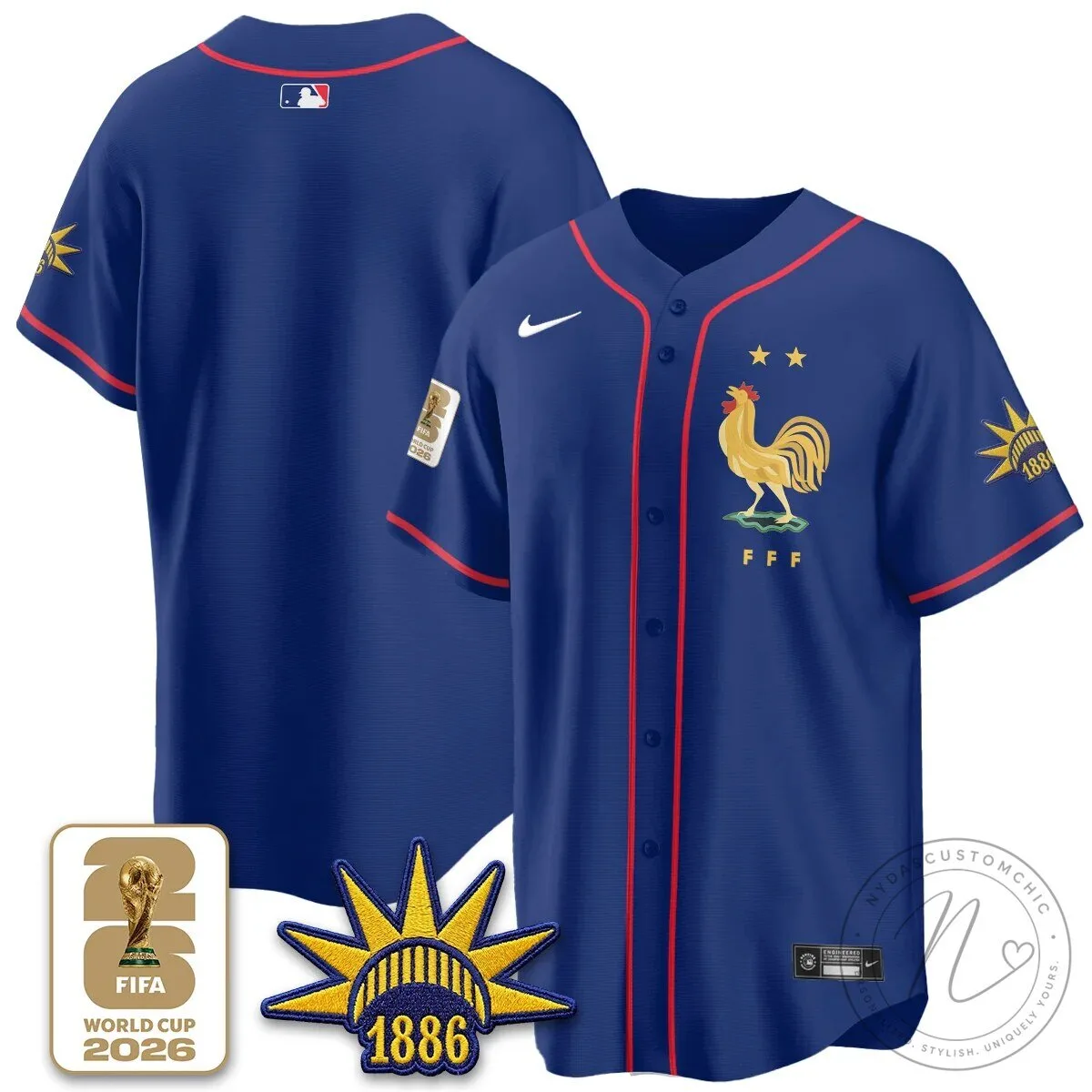 France Soccer Kylian Mbappe Number 10 Baseball Jersey FIFA World Cup 2022 21 France Soccer Kylian Mbappe Number 10 Baseball Jersey FIFA World Cup 2022