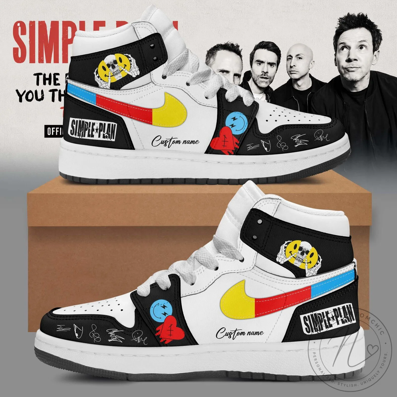 Simple Plan The Bigger Than You Think Tour 2026 High-Top Sneakers