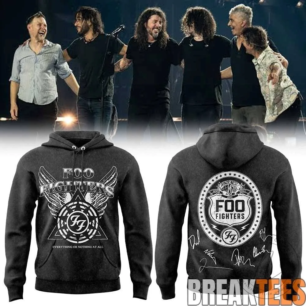 Foo Fighters Band Logo Wings Everything Or Nothing At All Hoodie