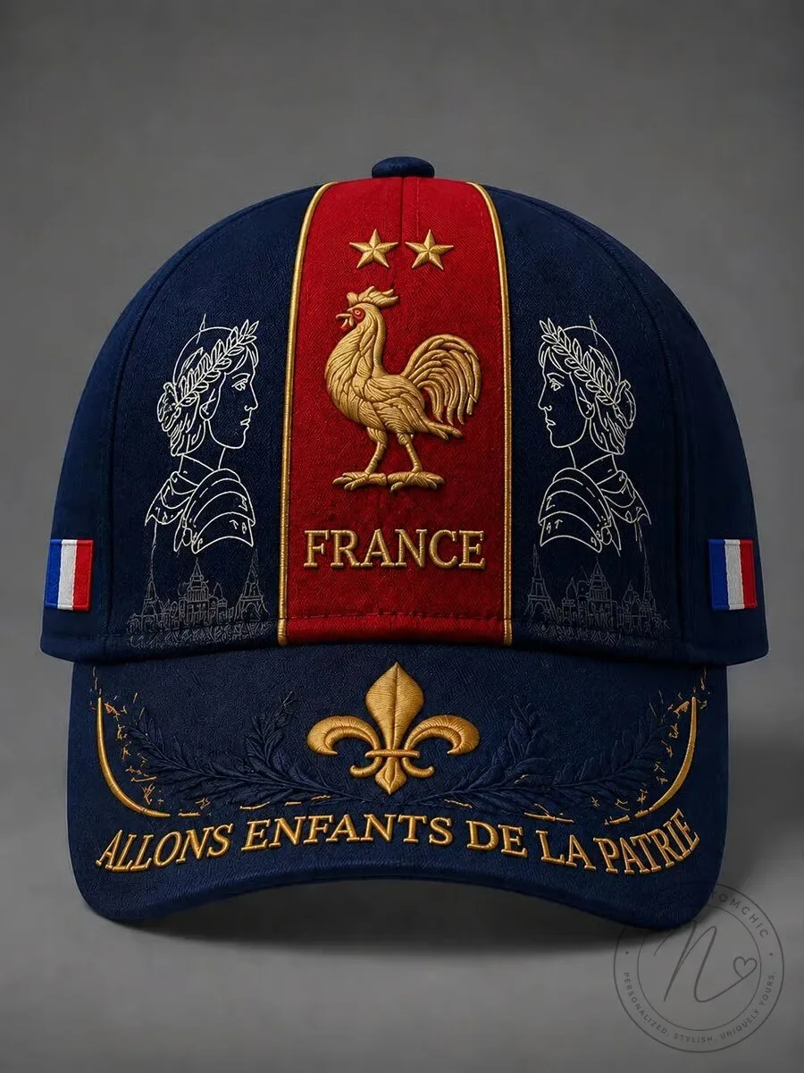 France Football Rooster Emblem Embroidered Cap Hat 5 France Football Rooster Emblem Embroidered Cap Hat