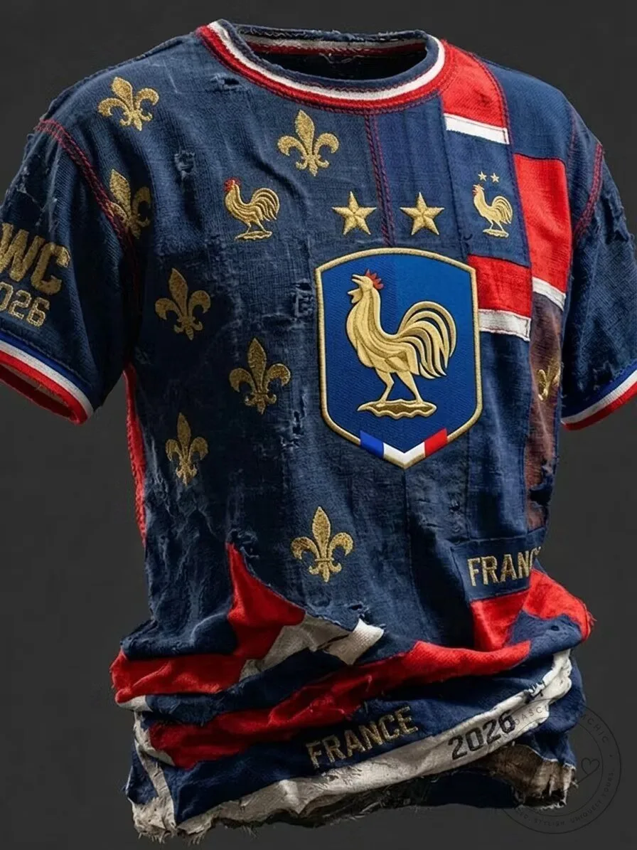 France Football Team 2026 World Cup Blue and Red Jersey