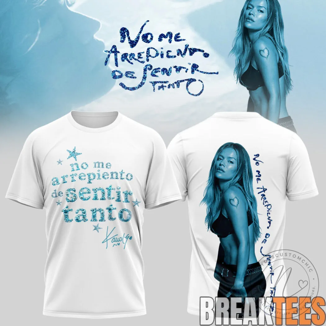 Karol G No Me Arrepiento De Sentir Tanto Album Art White T-Shirt 8 Karol G No Me Arrepiento De Sentir Tanto Album Art White T-Shirt
