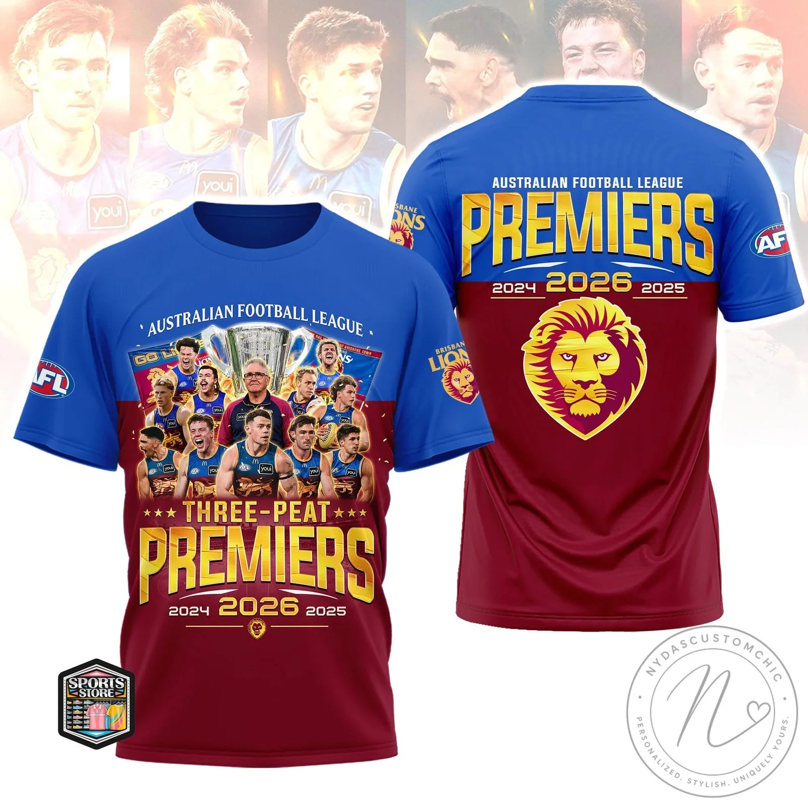 Brisbane Lions Australian Football League Premiers 2024 2026 2025 T-Shirt