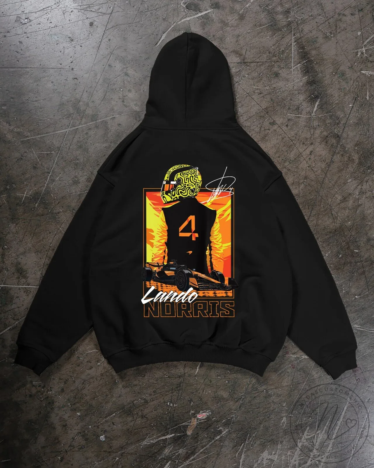 Lando Norris Formula One Racing Driver Black Graphic Hoodie