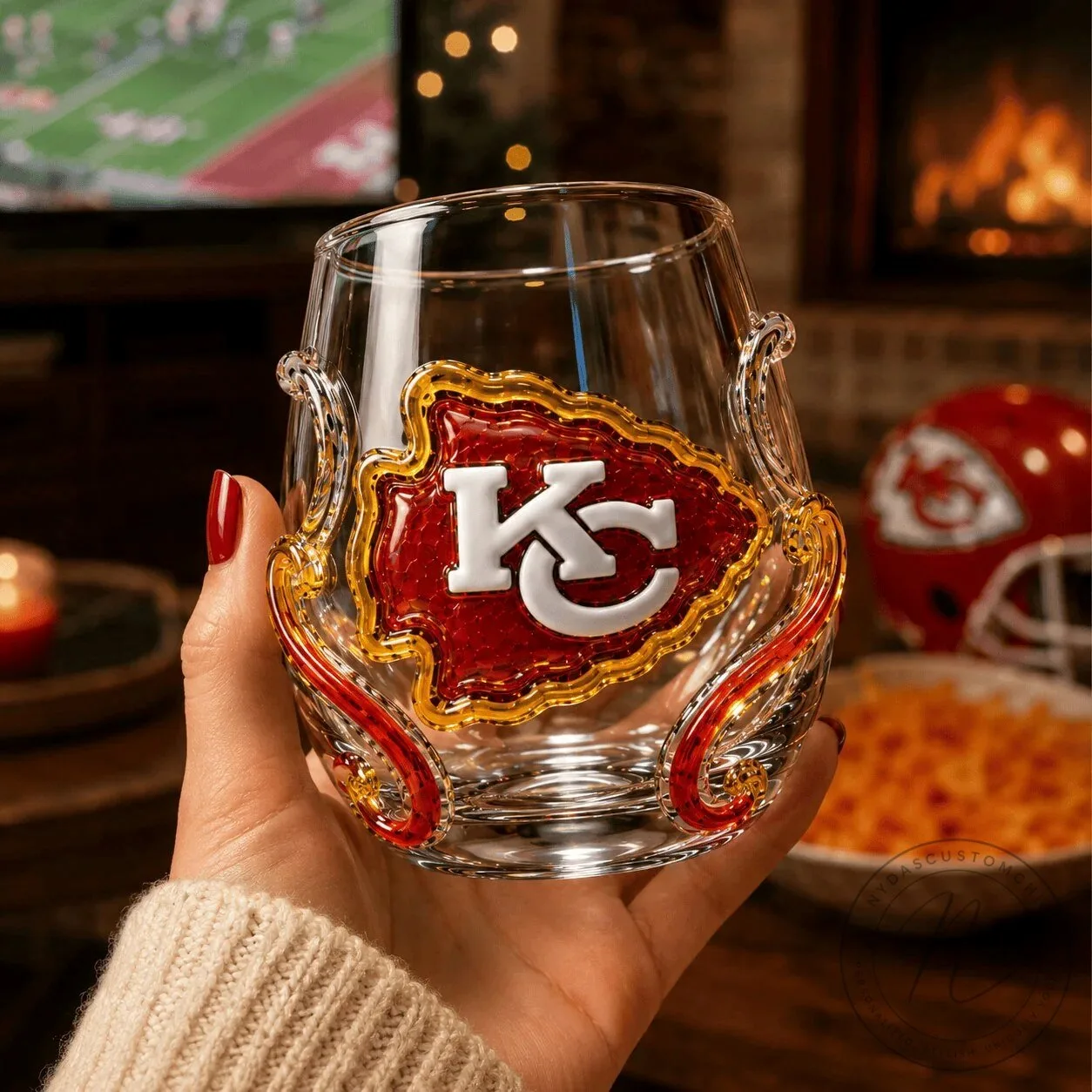 Stemless Wine Glass Set for Kansas City Chiefs Football Fans 7 Stemless Wine Glass Set for Kansas City Chiefs Football Fans