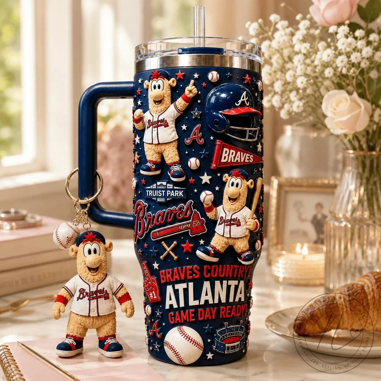 Atlanta Braves Baseball Team Mascot 40oz Stainless Steel Tumbler with Handle 9 Atlanta Braves Baseball Team Mascot 40oz Stainless Steel Tumbler with Handle