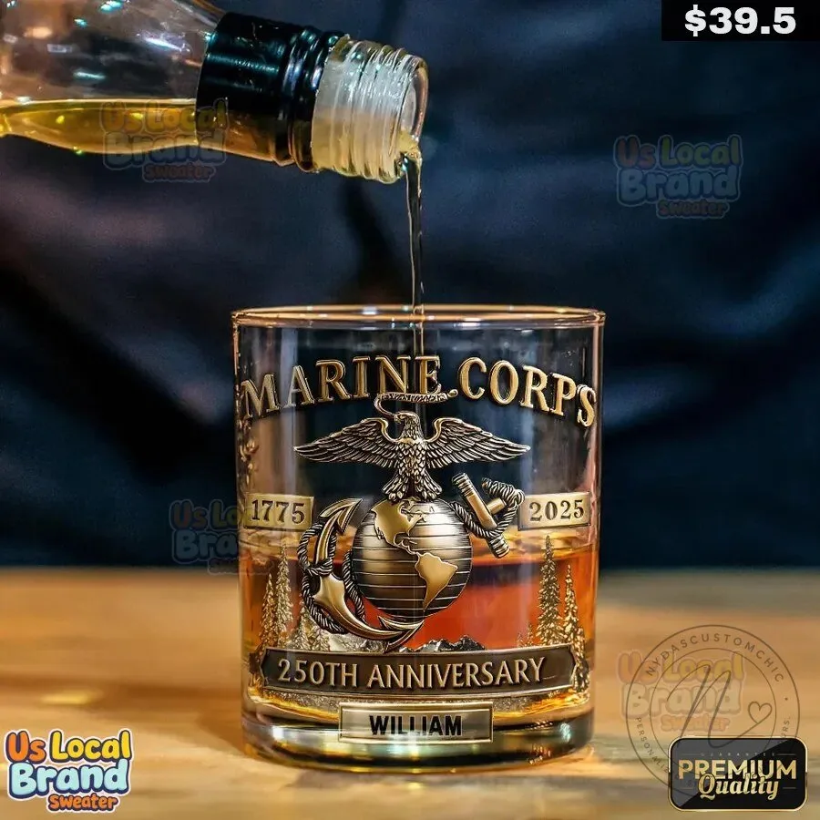 250th Anniversary Whiskey Glass of the United States Marine Corps