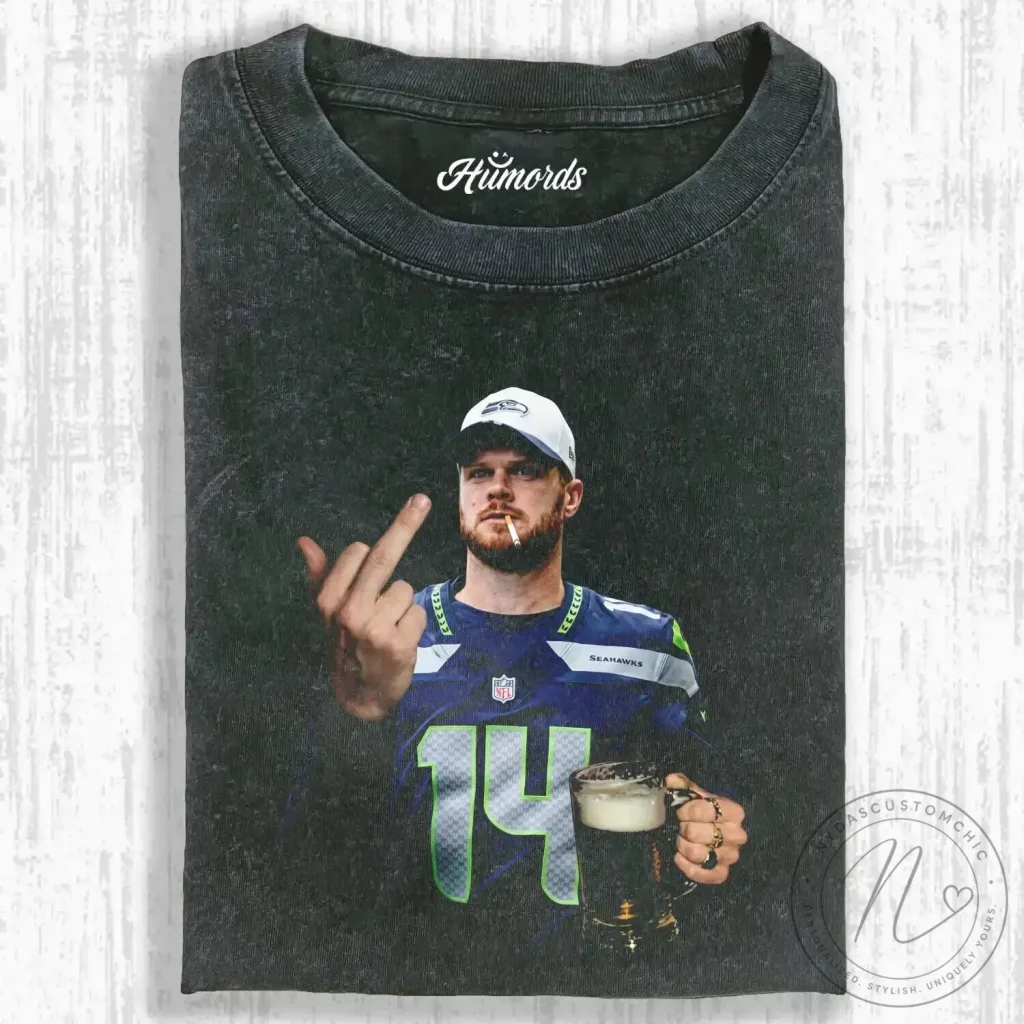 Sam Darnold Middle Finger Smoking Beer Seattle Seahawks Football T-Shirt Sam Darnold Middle Finger Smoking Beer Seattle Seahawks Football T-Shirt