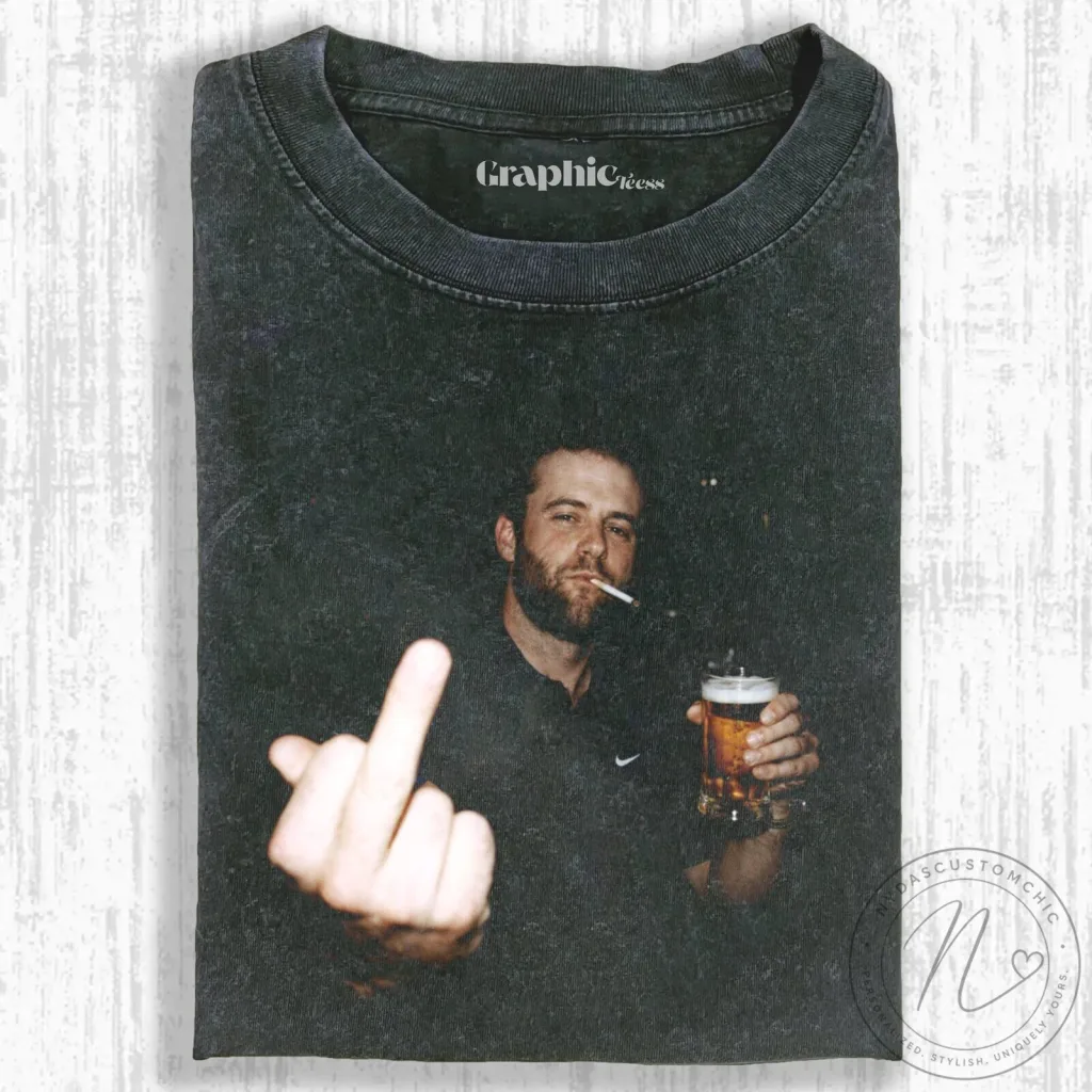 Scottie Scheffler Flipping Off with Beer Funny T-Shirt Scottie Scheffler Flipping Off with Beer Funny T-Shirt