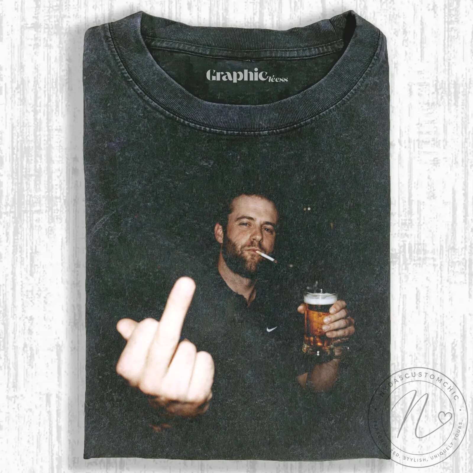 Scottie Scheffler Flipping Off with Beer Funny T-Shirt