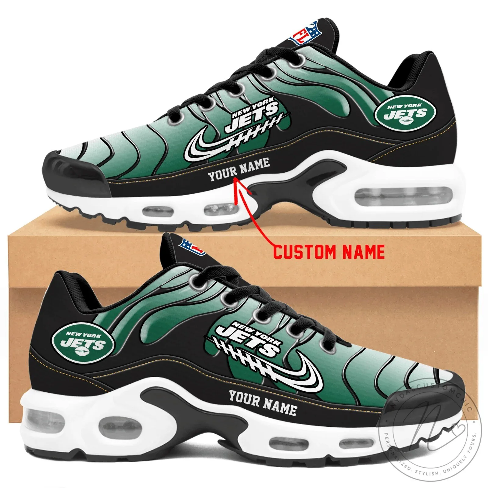 New York Jets Personalized Air Max Style Running Shoes
