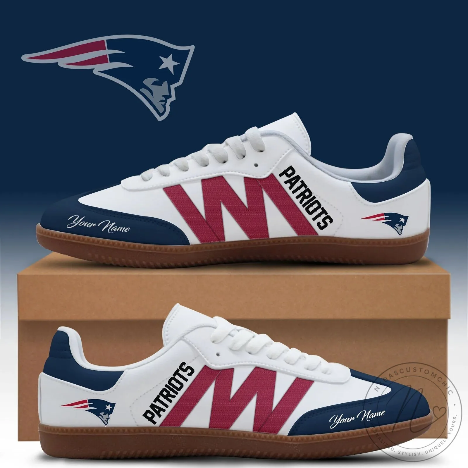 New England Patriots Personalized Gridiron Classic Shoes