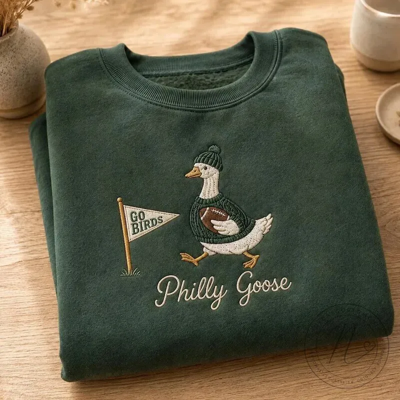 Philly Goose Go Birds Embroidered Crewneck Sweatshirt 1 Philly Goose Go Birds Embroidered Crewneck Sweatshirt