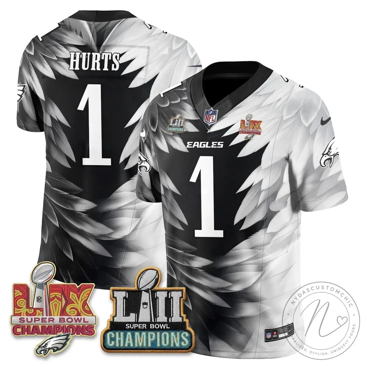 Philly Eagles Jalen Hurts Super Bowl Champions Football Jersey 2 Philly Eagles Jalen Hurts Super Bowl Champions Football Jersey