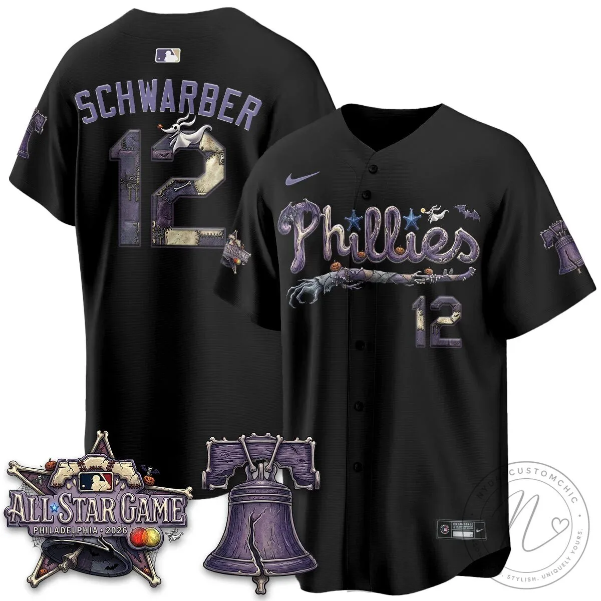 Philly Nightmare Before Christmas Philadelphia Phillies Kyle Schwarber Baseball Jersey