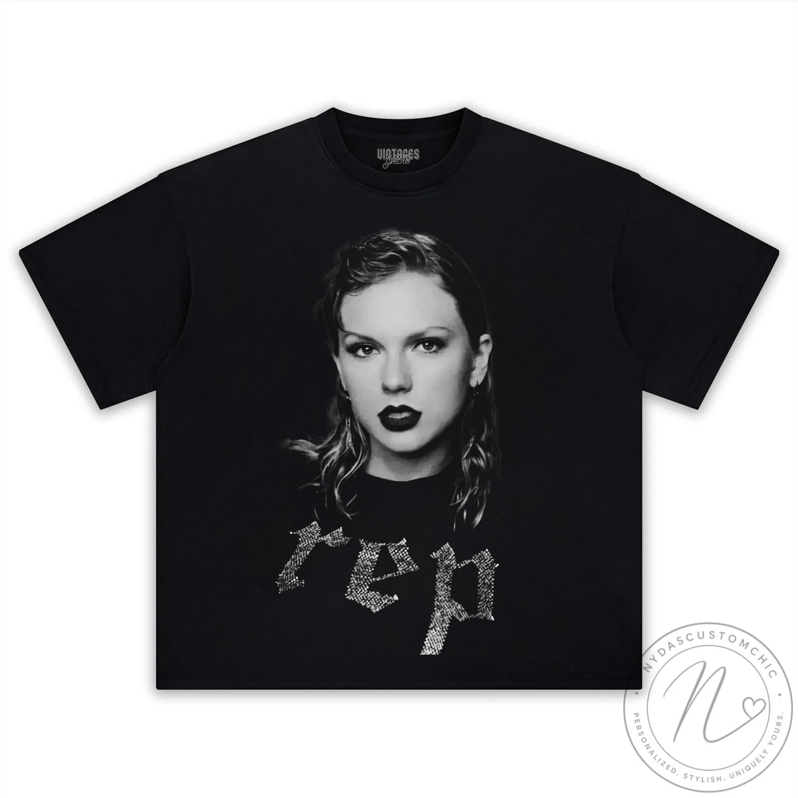Taylor Swift Reputation Album Black and White Portrait T-Shirt 8 Taylor Swift Reputation Album Black and White Portrait T-Shirt