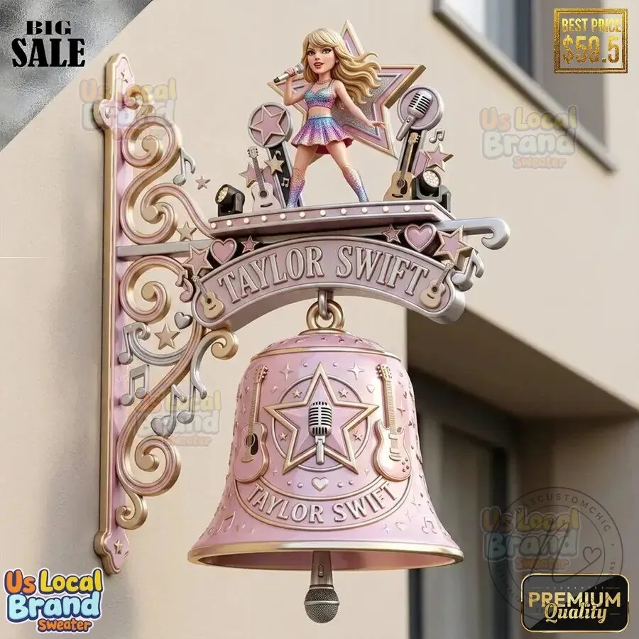 Taylor Swift The Eras Tour Pink Wall Bell with Figurine 5 Taylor Swift The Eras Tour Pink Wall Bell with Figurine