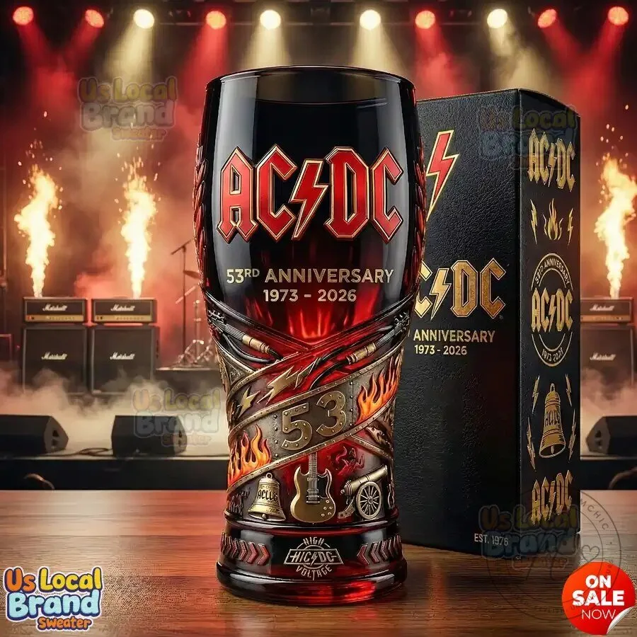 AC/DC 53rd Anniversary 1973-2026 Rock and Roll Band Pint Glass 7 AC/DC 53rd Anniversary 1973-2026 Rock and Roll Band Pint Glass