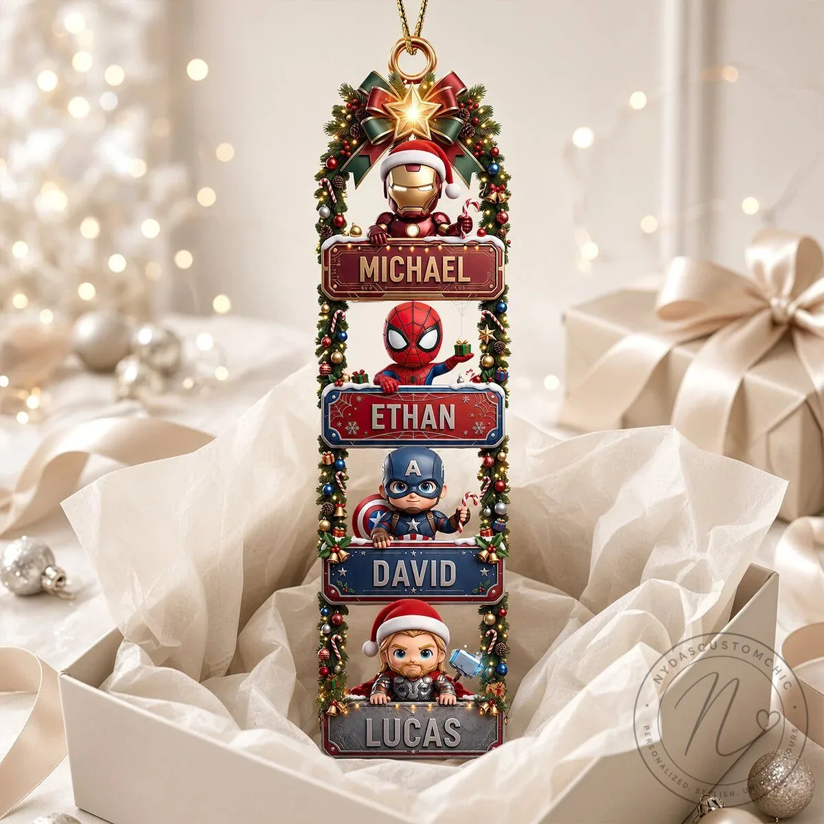 Marvel Avengers Superheroes Personalized Christmas Tree Ornament 10 Marvel Avengers Superheroes Personalized Christmas Tree Ornament