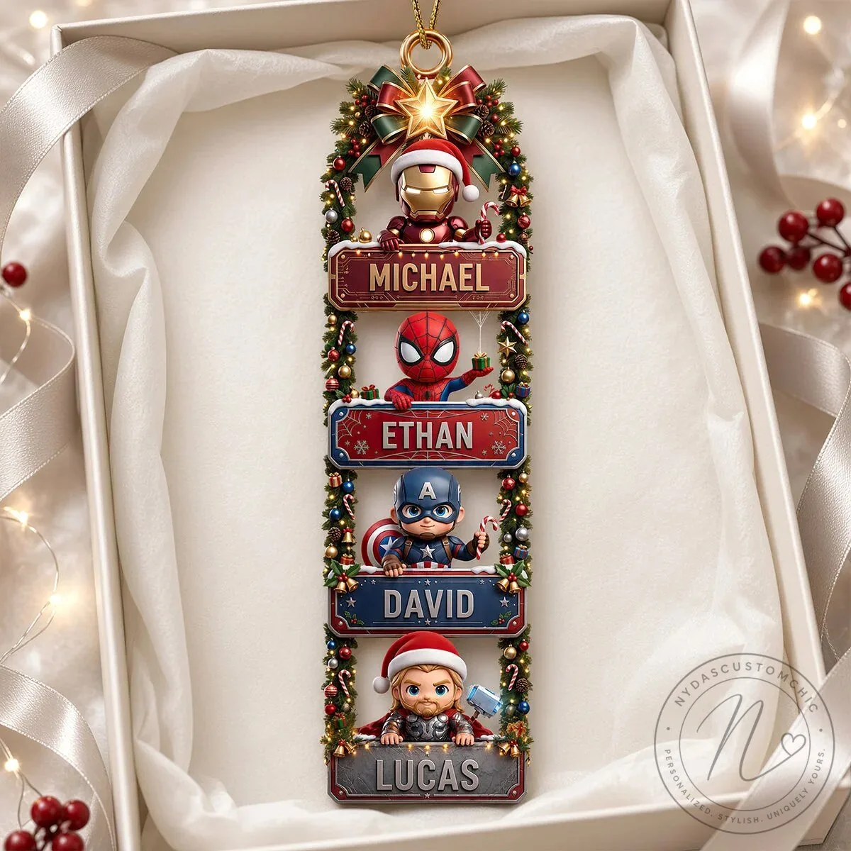 Marvel Avengers Superheroes Personalized Christmas Tree Ornament 12 Marvel Avengers Superheroes Personalized Christmas Tree Ornament